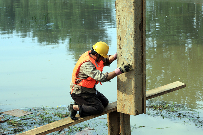 《向阳河抢险》(组照) 时爱祥摄