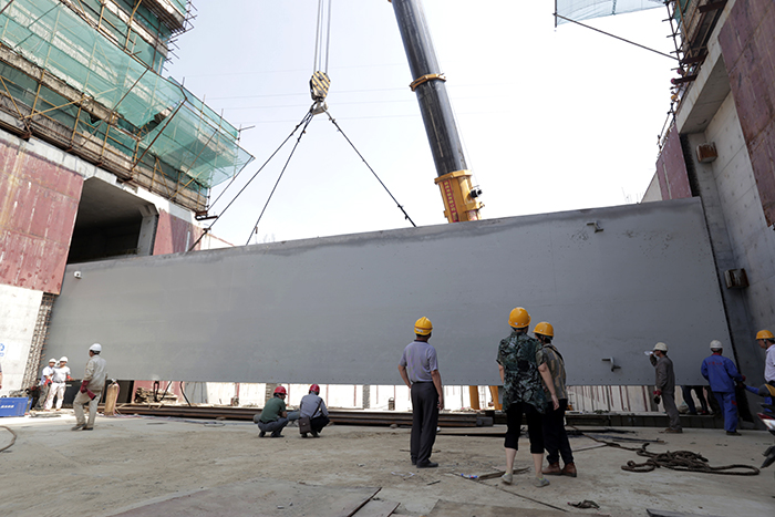 《芒稻船闸吊装》(组照) 庄卫星摄
